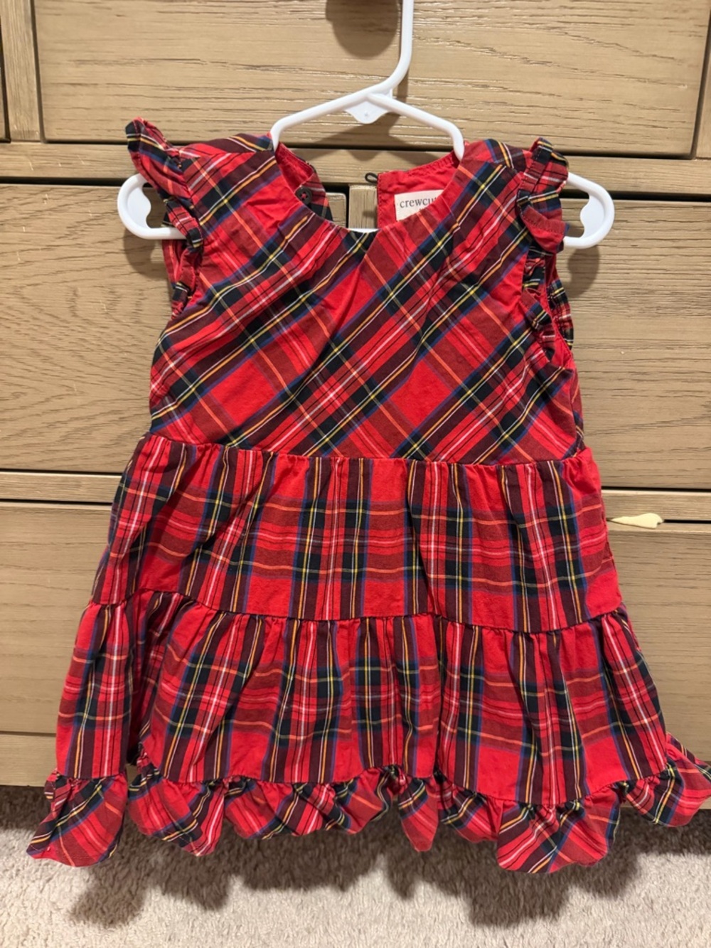 Crewcuts Red Tartan Tiered Ruffle Dress
